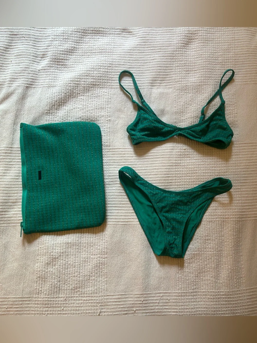 Triangl Green Bikini Set with Matching Bag